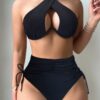Women's Black Sexy  Two-piece Quick-dry Fabric Bikini Swimwear