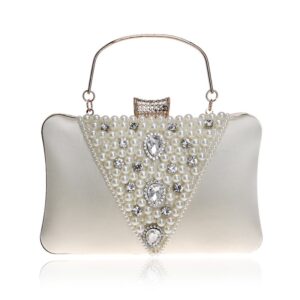 Pearl embroidered banquet with evening dress bag