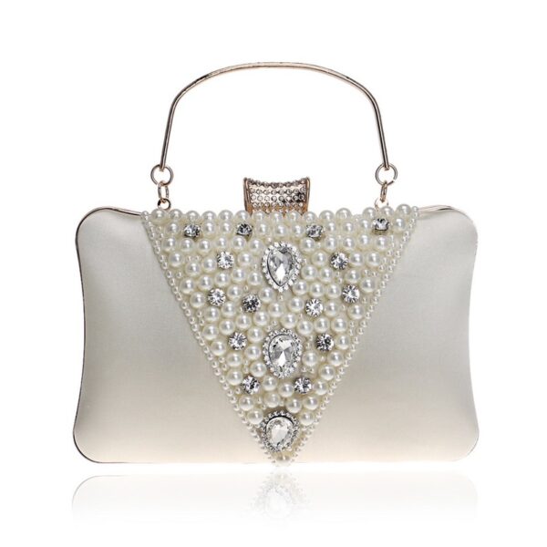 Pearl embroidered banquet with evening dress bag