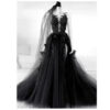 Black Lace Slimming Elegant Catwalk Banquet Evening Dress