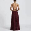 84f1dc24-0f0e-4c54-99d3-6046c3aaf674.jpg Slim-fit Sling Backless Lace Up Design Dress