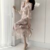 Elegant Waist Slimming Long Dress