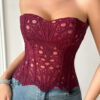 Hollow Corset Crop Top – Sexy Lace Party Wear