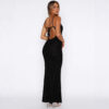 Bodycon Backless Crystal-embellished Strap Dress For Women