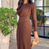 Clothing Long Elegant Pleated Dress