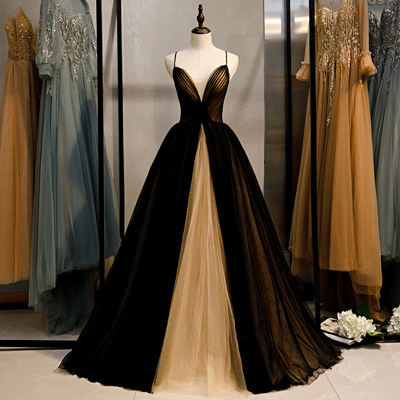 banquet-evening-long-dress-black-slimming-daily-style-annual-meeting-elegant-birthday