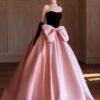 High-end Evening Dress Black Bow Princess Dress Engagement