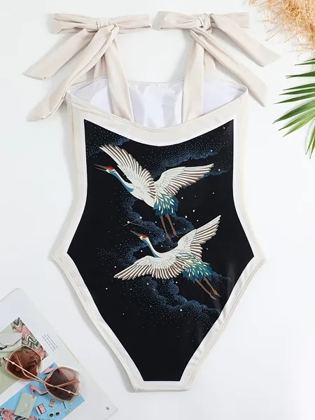 French Vintage-style One-piece Bikini