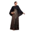 Elegant Long Sleeve Round Neck Shawl Banquet Sequined A- Line Evening Dress