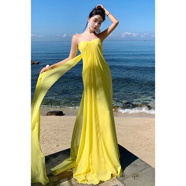 Elegant Chiffon Tube Top Dress