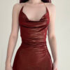 Solid Color Casual Retro-style Halter Bodycon Dress