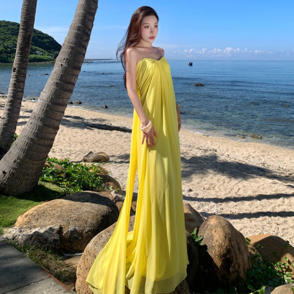Elegant Chiffon Tube Top Dress