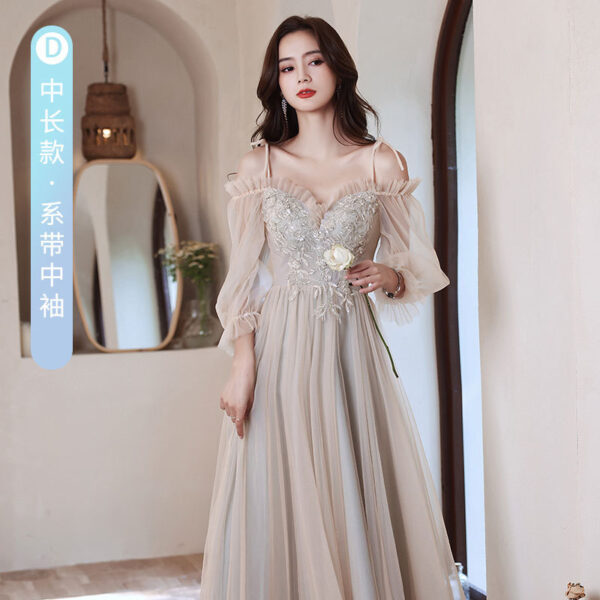 Sisters Group Banquet Slimming Girlfriends Clothes Bridesmaid Group Plump Girls Evening Dress