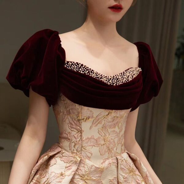 Summer Red French Engagement Off-shoulder Fashion Runway Banquet Evening Dress