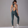 Solid Beauty-back Long Pants Bodysuit Women Sports Clothing