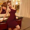 Sexy Hollow-out Strappy Bodycon Asymmetric Hem Bandage Dress