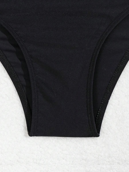 Women's Black Sexy  Two-piece Quick-dry Fabric Bikini Swimwear
