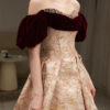 Summer Red French Engagement Off-shoulder Fashion Runway Banquet Evening Dress
