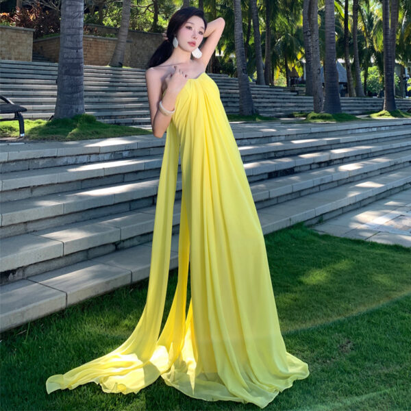 Elegant Chiffon Tube Top Dress