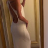 White Slouch Backless Bodycon Dress