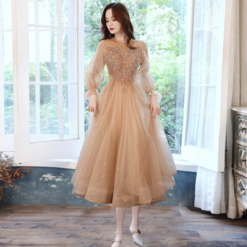 womens-fashion-champagne-evening-dress