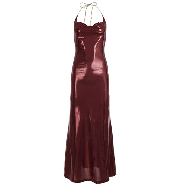 Solid Color Casual Retro-style Halter Bodycon Dress