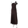 Summer Cold-shoulder Bodycon Pleated Suspender Long Dress