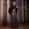 Elegant Long Sleeve Round Neck Shawl Banquet Sequined A- Line Evening Dress