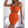 Sexy Hollow Out Design Knit Bodycon Dress - Vacation Cami Dress