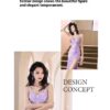 New Sequined Evening Dress Autumn And Winter Purple French Style High Sense Banquet