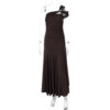 Summer Cold-shoulder Bodycon Pleated Suspender Long Dress