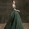 Banquet Evening Dress New Green Off-shoulder