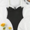 Seaside Series Women's One-piece Quick Drying Swimsuit Contrasting Colors