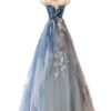 Blue Evening Dress Elegant Socialite