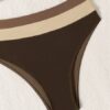 Women's Two-piece Coffee Colored Bikini Swimsuit Strapless Fashion Quick Drying