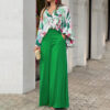 Fashionable Printed Wide-leg Pants
