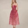 Three-dimensional Flower Sequins See-through Heavy Industry Tube Top Light Luxury Dress
