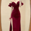 Long Evening Dress Strapless One-shoulder Dress For Women
