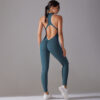 Solid Beauty-back Long Pants Bodysuit Women Sports Clothing
