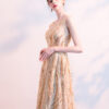 Elegant Long Golden Evening Dress Banquet