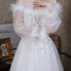 White Feather Evening Dress Lady