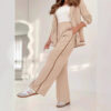 Wide Leg High Waist Trousers Female Commuting Office Outfit