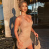 Women's Hollow-out Backless Halter Bodycon Dress
