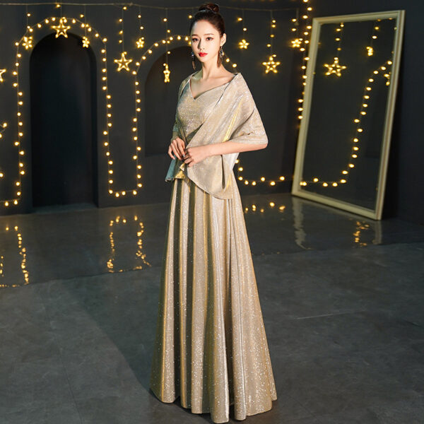 Banquet Evening Dress Women's Suspenders Starry Sky