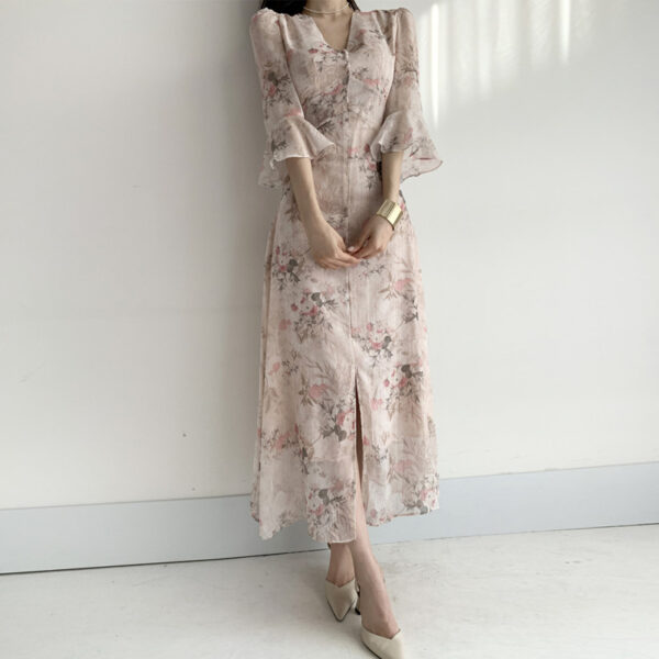Elegant Waist Slimming Long Dress