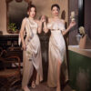 Simple And Light Luxury Satin Sisters Group Party Formal Dress