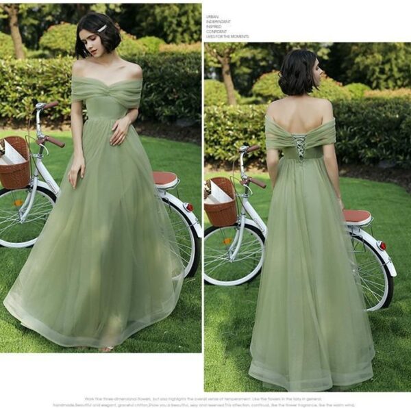 Off-shoulder Bridesmaid Group Evening Dress Host's Dress Women