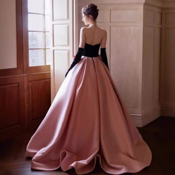 High-end Evening Dress Black Bow Princess Dress Engagement