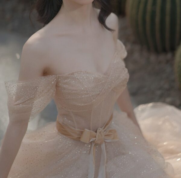 Off Shoulder High End Banquet Evening Dress