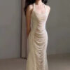 Heavy Industry Pearl Banquet Fishtail Evening Dress